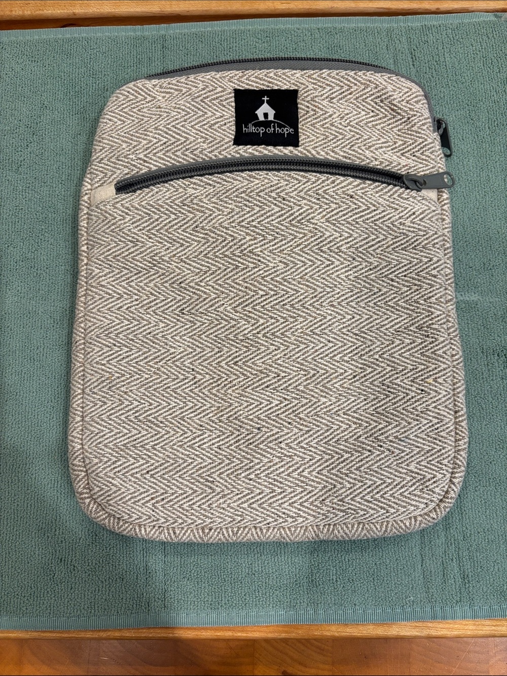 Cream Herringbone Tablet or Bible Sleeve